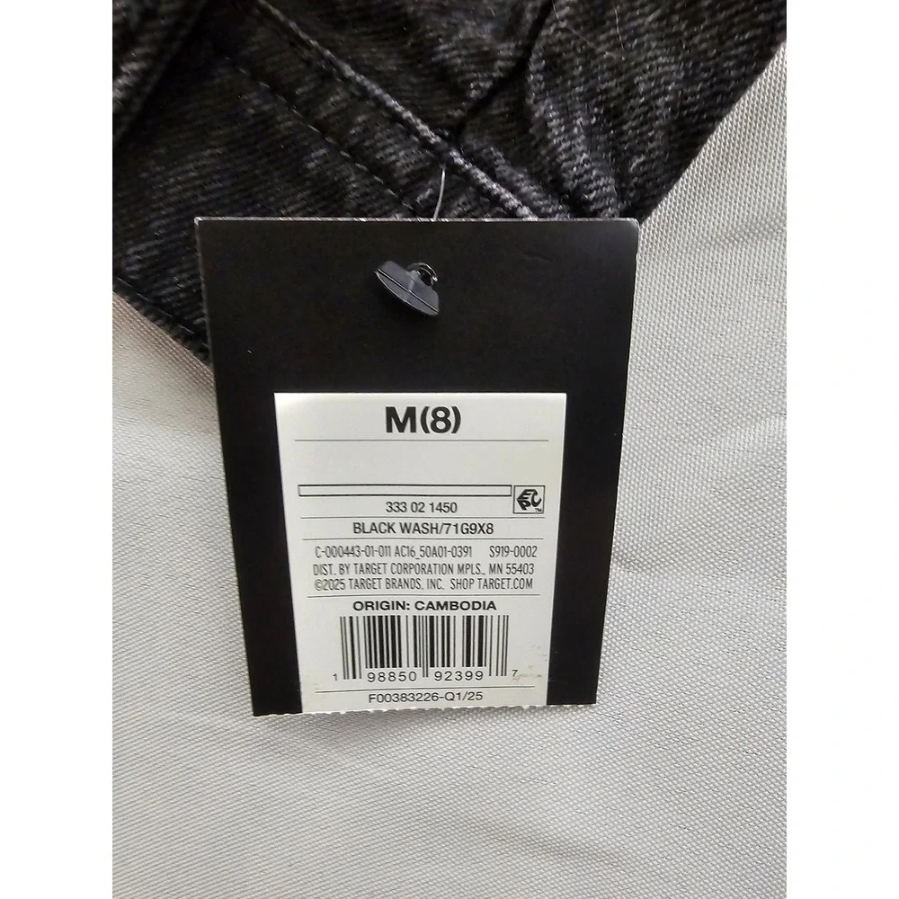Art Class Girls Black Studded Denim‎ Jacket Cropped Size M 8 333021450
